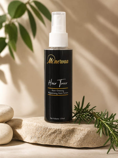 Minervaa Hair Toner bottle — herbal scalp care made in Pakistan