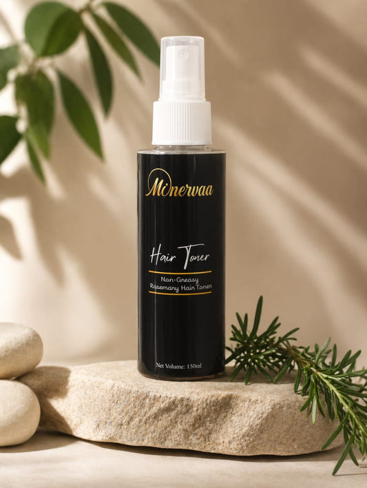 Minervaa Hair Toner bottle — herbal scalp care made in Pakistan