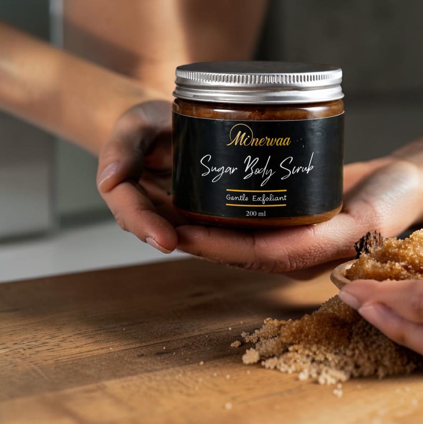 Minervaa Organic Sugar Body Scrub — handcrafted natural scrub for radiant skin Pakistan