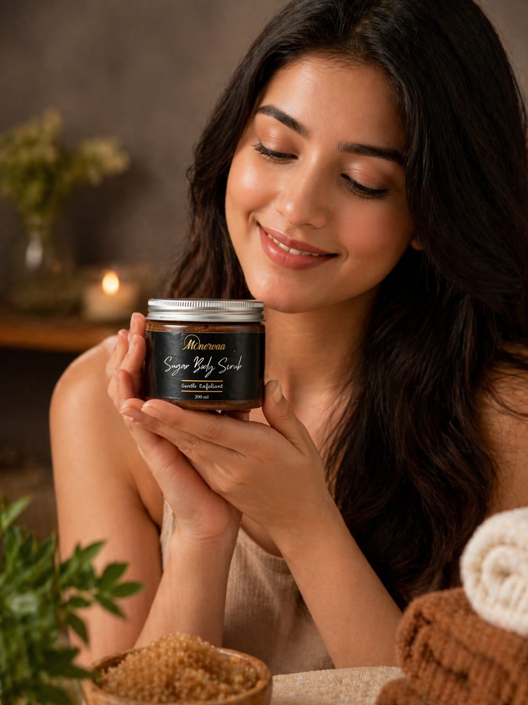 Minervaa Organic Sugar Body Scrub — natural skin brightening scrub Pakistan