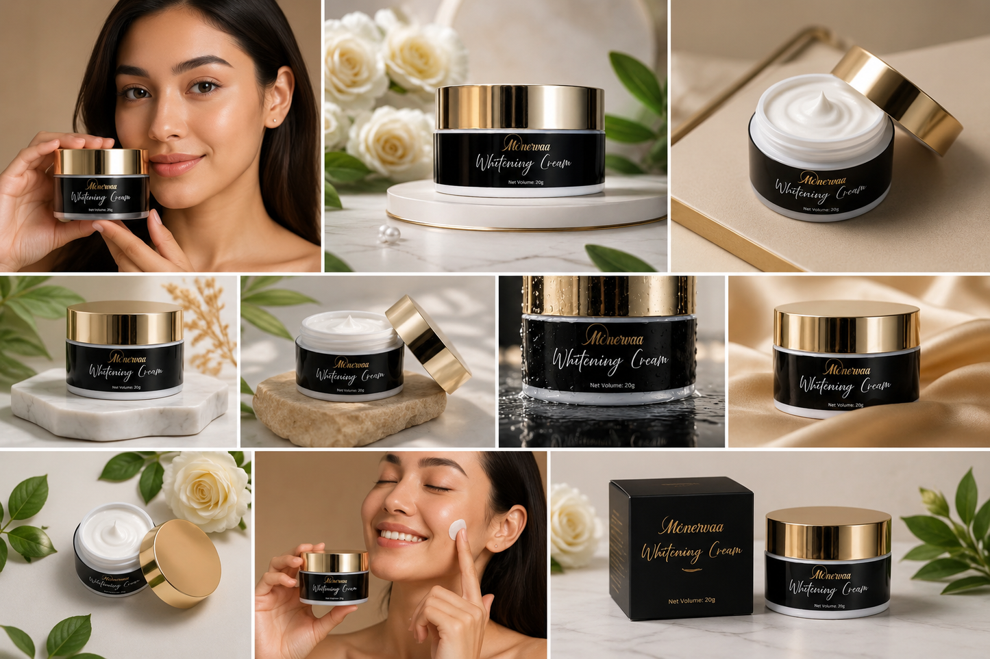 Minervaa Whitening Cream — Brightening & Even Skin Tone | Luxury Skin Lightening Formula | 20g